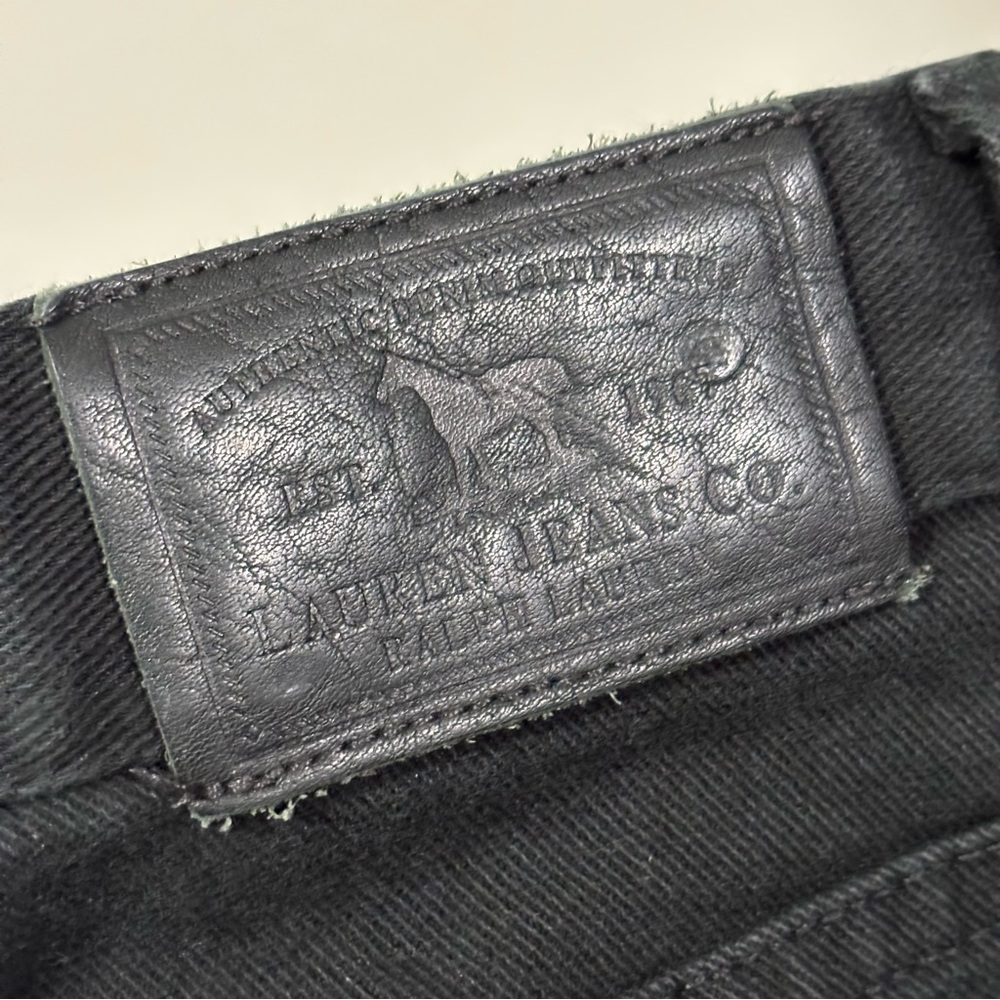 Ralph Lauren Bootcut Jeans Size 10 Black Lace Embroidered Crochet Detail - Picture 9 of 9